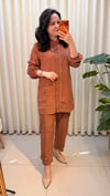 LİSA APOLETLİ PANTALONLU TAKIM 7052 KİREMİT