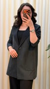 LİSA ÇİZGİLİ PANTALONLU TAKIM 7074 SİYAH 