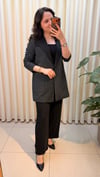 LİSA ÇİZGİLİ PANTALONLU TAKIM 7074 SİYAH 