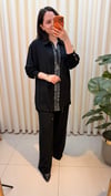 LİSA ŞERİTLİ İKİLİ PANTALONLU TAKIM 7217 SİYAH