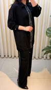 LİSA ŞERİTLİ İKİLİ PANTALONLU TAKIM 7217 SİYAH