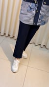 SENTEZ BELLİ LASTİKLİ İNCE DUBLE PAÇA PANT 5514  LACİVERT