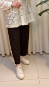 SENTEZ ROMA ARKASI LASTİKLİ PİLELİ PANT. 5567 KAHVE