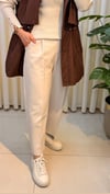 SENTEZ ROMA ARKASI LASTİKLİ PİLELİ PANTALON BEJ