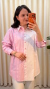TIĞ TRİKO ÇİZGİ DESEN MİXLİ ÇİFT SIRA GÖMLEK 4027 PEMBE