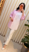 TIĞ TRİKO ÇİZGİ DESEN MİXLİ ÇİFT SIRA GÖMLEK 4027 PEMBE