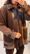 TIĞ TRİKO DERİ VE KÜRK KOMBİNLİ KABAN 6014 KAHVE