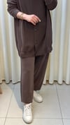 TIĞ TRİKO KOMBİNLİ TUNİK PANTALON TAKIM KAHVE 5041 