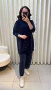 TIĞ TRİKO KOMBİNLİ TUNİK PANTALON  TAKIM LACİVERT 5041 