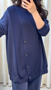 TIĞ TRİKO KOMBİNLİ TUNİK PANTALON  TAKIM LACİVERT 5041 