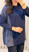 TIĞ TRİKO KUMAŞ KOMBİNLİ TUNİK 21915 LACİVERT
