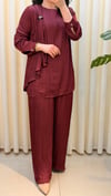 TIĞ TRİKO METAL TOKALI FULAR DATAYLI PANTALONLU TAKIM 5082 BORDO