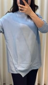 TIĞ TRİKO ÖRGÜ DETAYLI RAYON TUNİK 21872 B.MAVİ