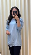 TIĞ TRİKO ÖRGÜ DETAYLI RAYON TUNİK 21872 B.MAVİ