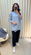 TIĞ TRİKO ÖRGÜ DETAYLI RAYON TUNİK 21872 B.MAVİ
