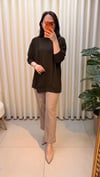 TIĞ TRİKO ÖRGÜ DETAYLI RAYON TUNİK 21872 HAKİ
