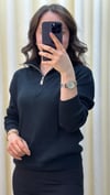 TIĞ TRİKO ÖRGÜ DETAYLI TRİKO 21845 SİYAH