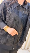 TIĞ TRİKO PUL NAKIŞ KOMBİNLİ PANTALONLU TAKIM 5087 SİYAH