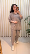 TIĞ TRİKO RAHAT KESİM PANTALONLU KAPÜŞONLU TAKIM 5128 BEJ