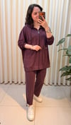 TIĞ TRİKO RAHAT KESİM PANTALONLU KAPÜŞONLU TAKIM 5128 BORDO
