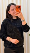 TIĞ TRİKO SERPME TAŞLI BLUZ 21759 SİYAH