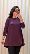 TIĞ TRİKO TAŞ AKSESUARLI ARKASI PİLELİ TUNİK 4125 MÜRDÜM