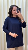 TIĞ TRİKO TAŞ BASKILI RAYON TUNİK 21717  LACİVERT 