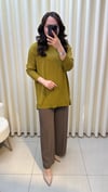 TIĞ TRİKO TAŞ BASKILI RAYON TUNİK 21717 YAĞ YEŞİLİ 