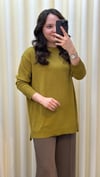 TIĞ TRİKO TAŞ BASKILI RAYON TUNİK 21717 YAĞ YEŞİLİ 