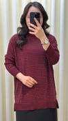 TIĞ TRİKO TAŞ BASKILI RAYON TUNİK 21717 BORDO 