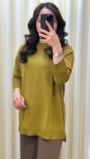 TIĞ TRİKO TAŞ BASKILI RAYON TUNİK 21717 YAĞ YEŞİLİ 
