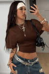 Kahve Cool Corset Y2K Bluz