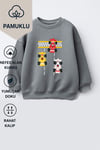 Erkek Çocuk 3 İplik Kumaş Araba Baskılı Pamuklu Sweatshirt