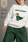 Erkek Çocuk 3 İplik Kumaş Hayvan Baskılı Pamuklu Sweatshirt