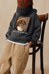 Erkek Çocuk 3 İplik Kumaş Kedi Baskılı Pamuklu Sweatshirt