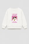 Erkek Çocuk 3 İplik Kumaş Kedi Baskılı Pamuklu Sweatshirt