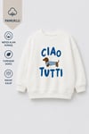 Erkek Çocuk 3 İplik Kumaş Köpek Baskılı Pamuklu Sweatshirt