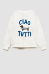 Erkek Çocuk 3 İplik Kumaş Köpek Baskılı Pamuklu Sweatshirt