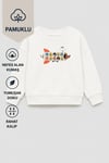 Erkek Çocuk 3 İplik Kumaş Pamuklu Uçak Baskılı Sweatshirt