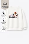 Erkek Çocuk Ayıcık Baskılı 3 İplik Kumaş Pamuklu Sweatshirt