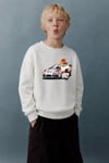 Erkek Çocuk Ayıcık Baskılı 3 İplik Kumaş Pamuklu Sweatshirt