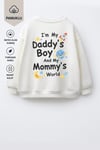 Erkek Çocuk Pamuklu Bisiklet Yaka Babasının Oğlu Baskılı Sweatshirt