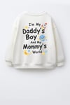 Erkek Çocuk Pamuklu Bisiklet Yaka Babasının Oğlu Baskılı Sweatshirt