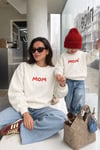 Kadın Premium Kumaş 3 İplik Şardonlu Anne Baskılı Sweatshirt