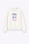Kadın Premium Kumaş 3 İplik Şardonlu Anne Kız Baskılı Sweatshirt