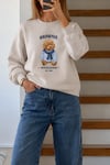 Kadın Premium Kumaş 3 İplik Şardonlu Ayıcık Baskılı Sweatshirt