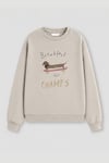 Kadın Premium Kumaş 3 İplik Şardonlu Baskılı Sweatshirt