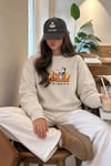 Kadın Premium Kumaş 3 İplik Şardonlu Baskılı Sweatshirt