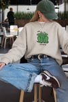Kadın Premium Kumaş 3 İplik Şardonlu Kurbağa Baskılı Sweatshirt