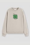 Kadın Premium Kumaş 3 İplik Şardonlu Kurbağa Baskılı Sweatshirt